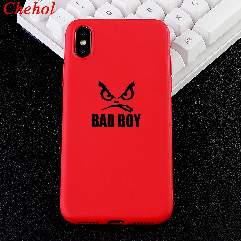 Забавные за чехол на айфон iPhone 6 S 7 8 Plus X XS MAX XR случае BAD BOY Мягкие TPU силиконовые