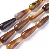 15 35 inches natural agate stone beads teardrop shape loose spacer beads for jewelry making diy bracelet handmade 30x10mm