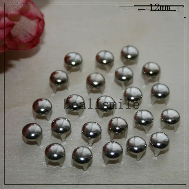 Бесплатная доставка 2018 модные серебряные круглые конусные заклепки 12 мм шипы для