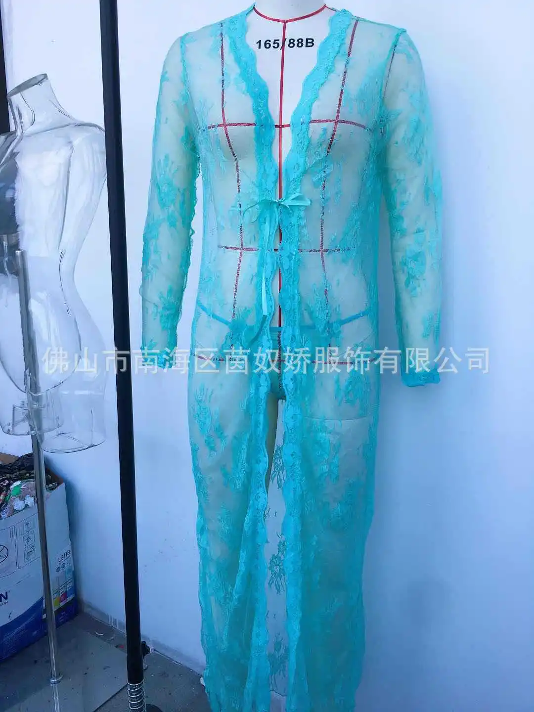 Пижама в европейском и американском стиле длинное кружевное платье-кардиган