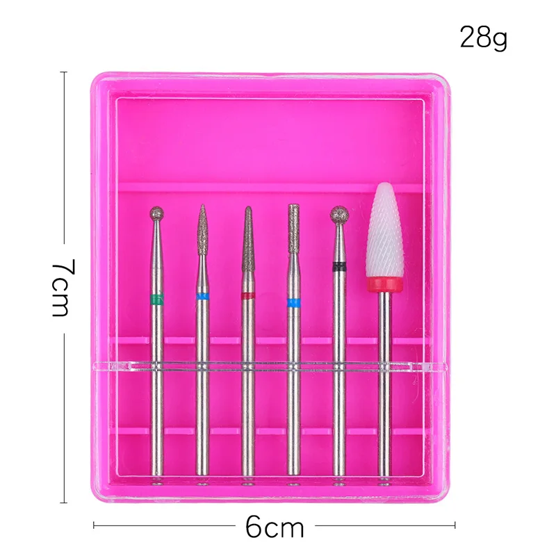 Набор керамических фрез для маникюра и педикюра набор из 6 насадок с алмазным
