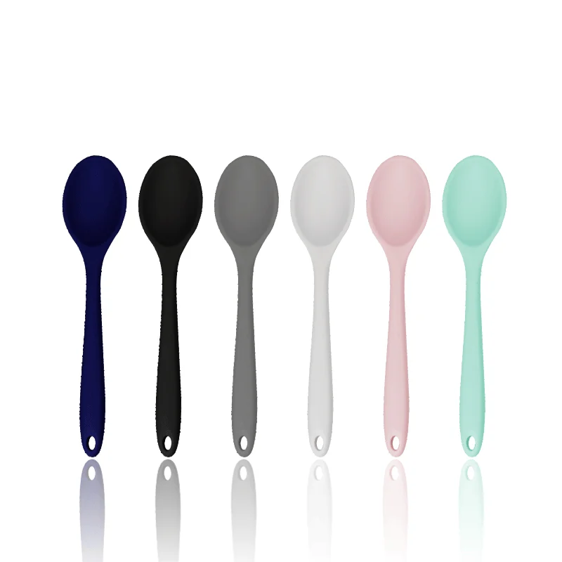 

Kitchenware Spoon Long Handle Silicone Salad Food Mixing Stirring Spoon Kitchen Cooking Tool For Picnic Kitchen Soup Spoons