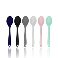kitchenware spoon long handle silicone salad food mixing stirring spoon kitchen cooking tool for picnic kitchen soup spoons