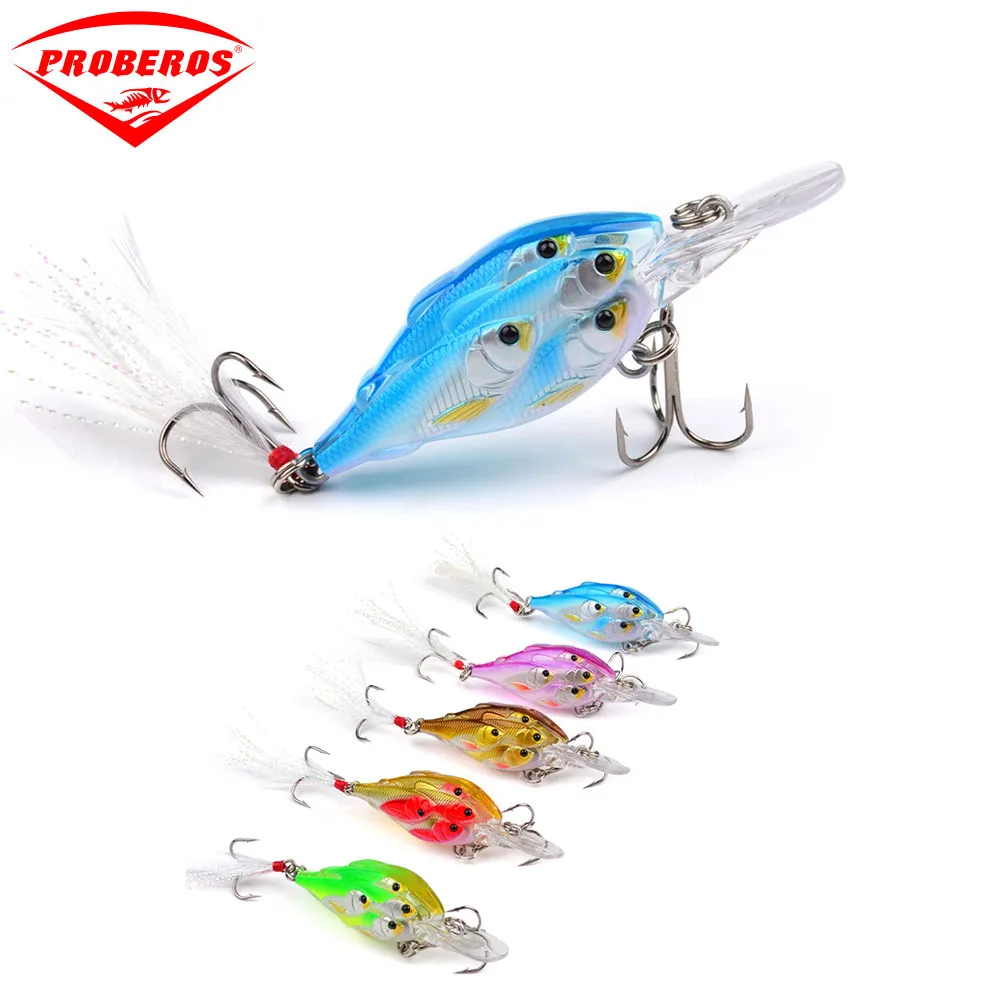 

PRO BEROS 7 см погремушка искусственный гольян Профессиональный плавательный стиль погружной воблер 3,5 м