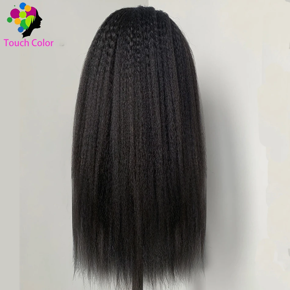 Touch 13*4 Yaki прямые кружевные передние человеческие волосы парики для черных женщин индийские Remy 150% плотность человеческих волос кружевные передние парики