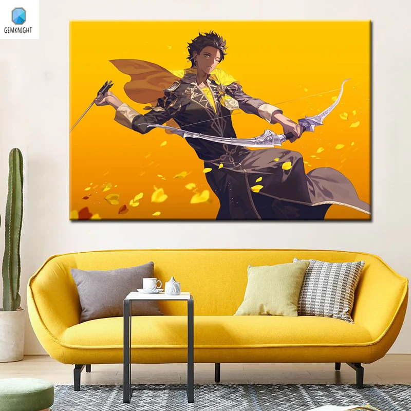 Цифровая картина по номерам огненная эмблема diy цифровая в японском стиле рамка