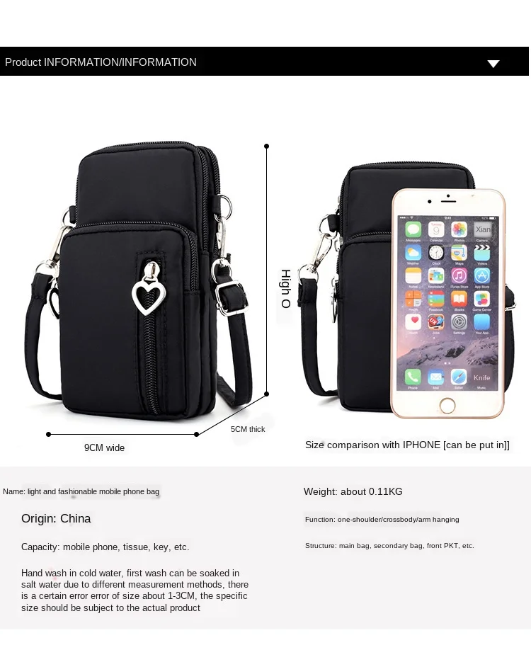 

2020 Ladies Fashion Handbag Three Zipper Messenger Bag Coin Purse New Multifunctional Mobile Phone Shell Key Girl Bag