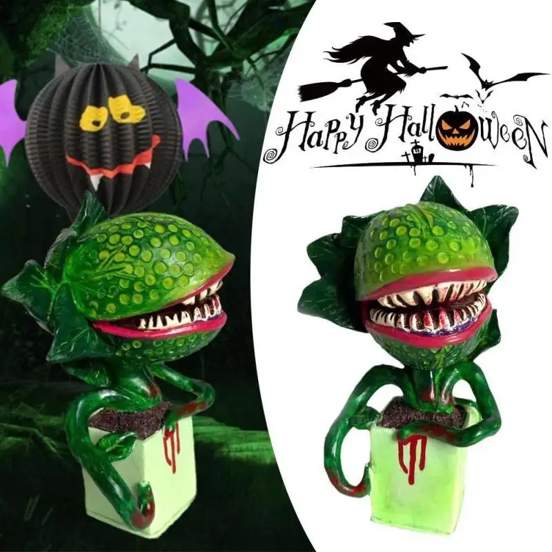 

Piranha Bloem Replica Yard Resin Ornamenten plant Movie Prop Creative Horror decorations Halloween Decoratie Garden decorations