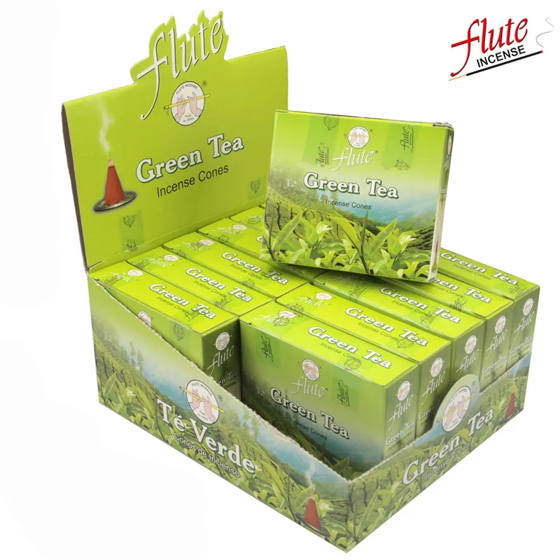 Green Tea Флейта 120 шт./кор. мульти-Стиль индийские Ладан конус дезодорант Защита окружающей среды ароматизатор Цветной дыма ароматизатор для дома - Аромат: Green Tea