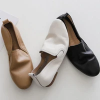 oxfords loafers womens soft cow leather ballet flats slippers round toe shoes driving comfort office elegant shoes