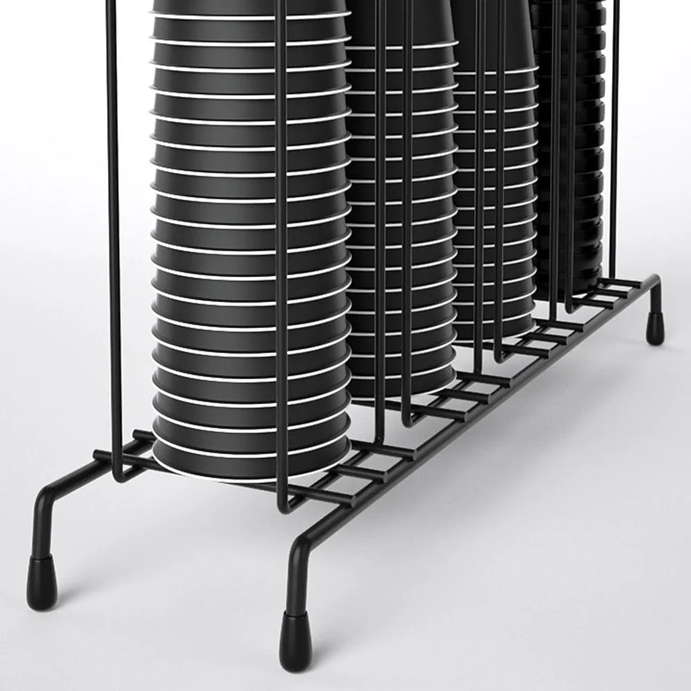 

1Pc Coffee Cup Storage Rack Iron Disposable Cup Holder Party Cup Dispenser Black