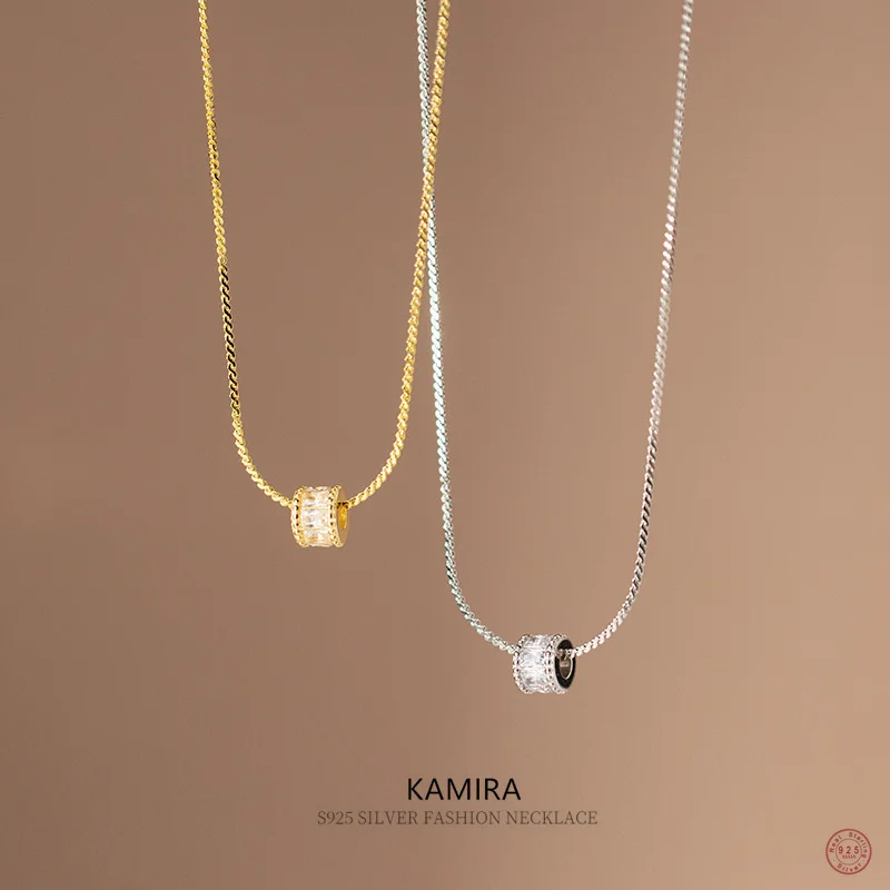 

KAMIRA 100% 925 Sterling Silver Minimalism Chain Twist Necklace for Women Girl Party Korean Choker Unique Fine Jewelry Gift 2022