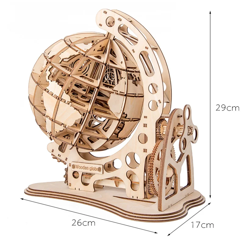 Лазерная резка 3D головоломка Глобус DIY механический привод модель Трансмиссия вращающаяся Сборка игрушки для украшения дома взрослые дети