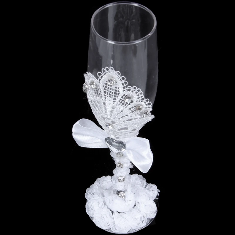 1 пара свадебный подарок для душа кружевной Набор бокалов шампанского тостов
