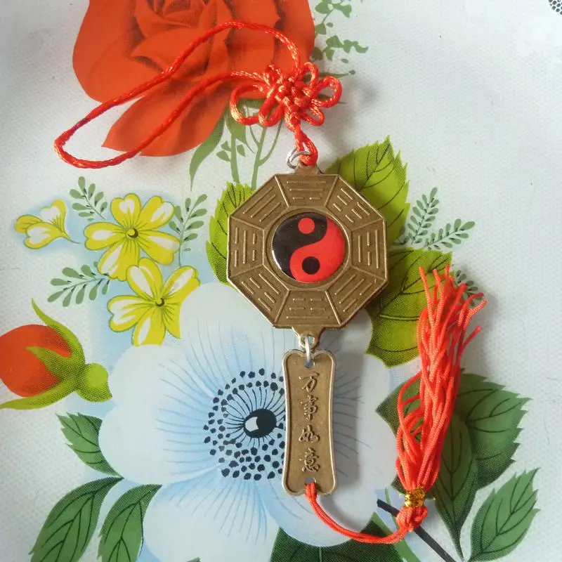 Медь Tai Chi Bagua зеркало двенадцать знаков зодиака положить латунные пластины фэн