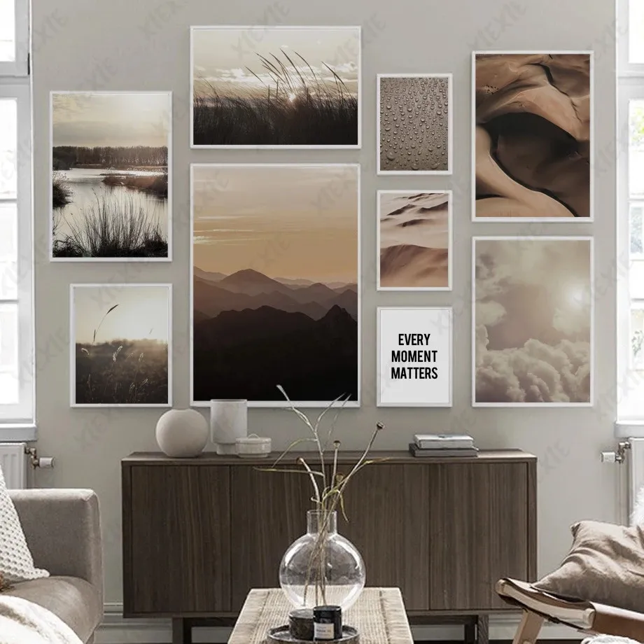

Desert Nature Landscape Canvas Painting Lake Reed Poster Art Wallpaper Nordic Craft for Home Decoration Print Picture
