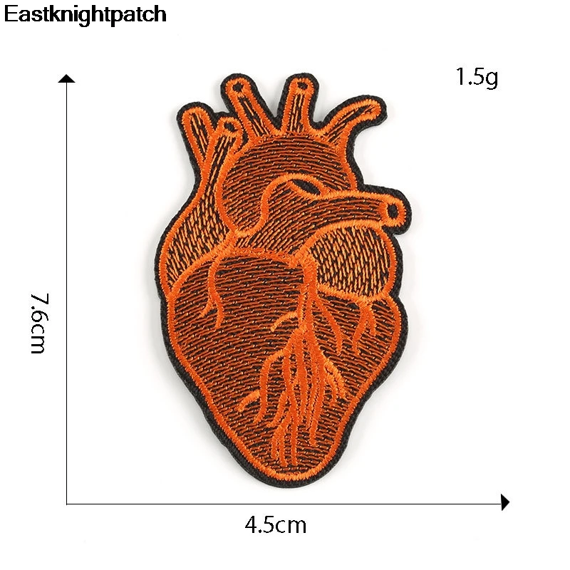 

E1582 Cartoon Heart Organ Applique Patches Diy Iron On Para Jeans Bag Shirt Clothes Jersey Accessory Sticker Embroideried Badges
