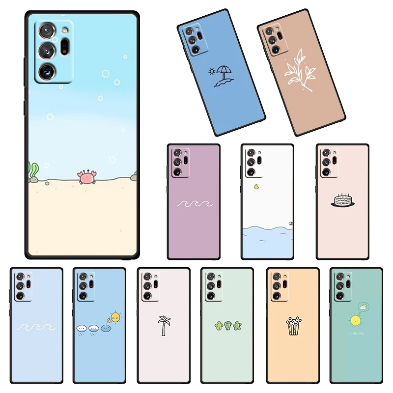 

Sun Tree Beach For Samsung Galaxy note 20 10 9 8 M52 M21 F22 M32 F42 F62 F12 M12 Silicone Soft Black Phone Case