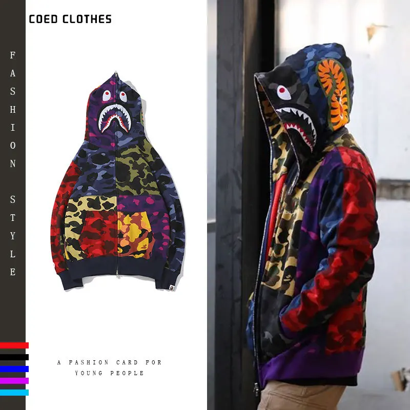 Мужские дизайнерские толстовки BAPE 20ss для мужчин и женщин дизайнерская синяя