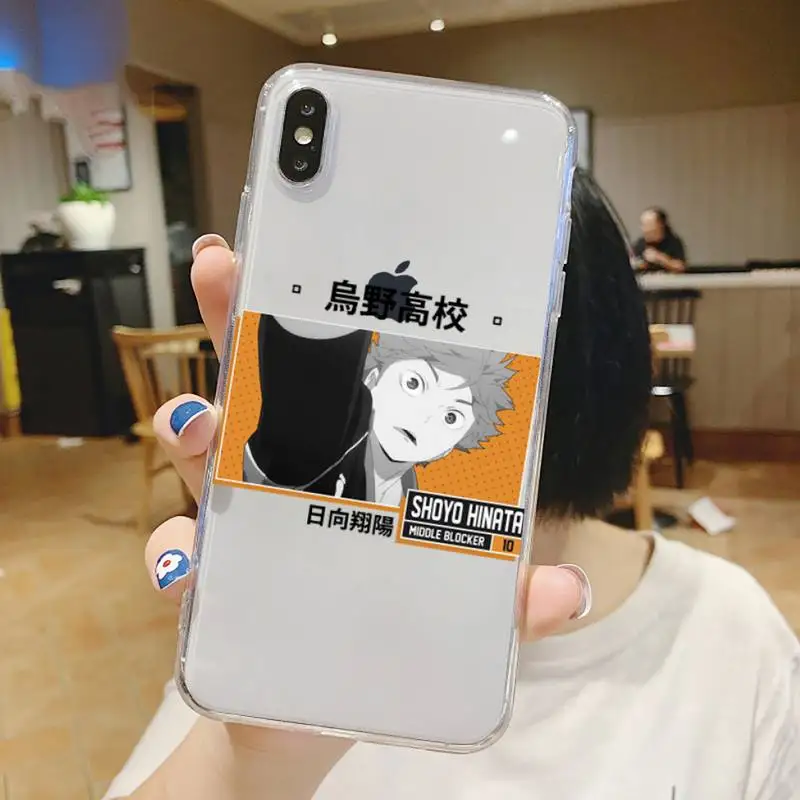 

volleyball boy Haikyuu!! Anime Phone Case Transparent for iPhone 6 7 8 11 12 s mini pro X XS XR MAX Plus