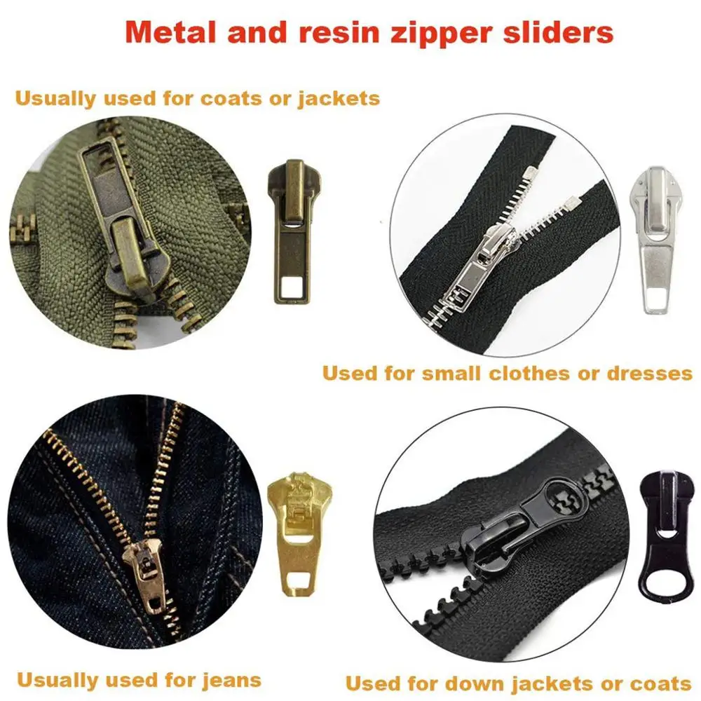 169 Pcs Zipper Repair Kit Replacement Pull Rescue with Install Pliers Tool &amp Extension Pulls for Clothing Jackets | Дом и сад