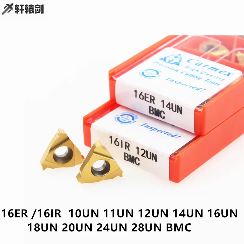 10 Uds 16ER 16IR 10UN 12UN 14UN 16UN 18UN 24UN 28UN BMC Inserto Con Rosca Carburo CNC Herramienta Para Corte De Hilo | Инструменты