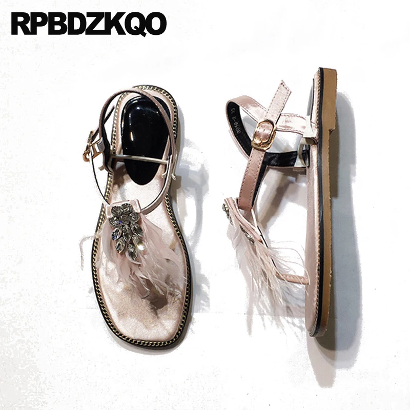 кристалл обувь плеть T ремешок горный хрусталь сатин дамы бриллиант драгоценный