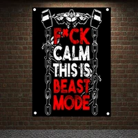 f ck calm this is beast mode motivational workout posters wall chart exercise banners flags wall art tapestry sticker gym decor