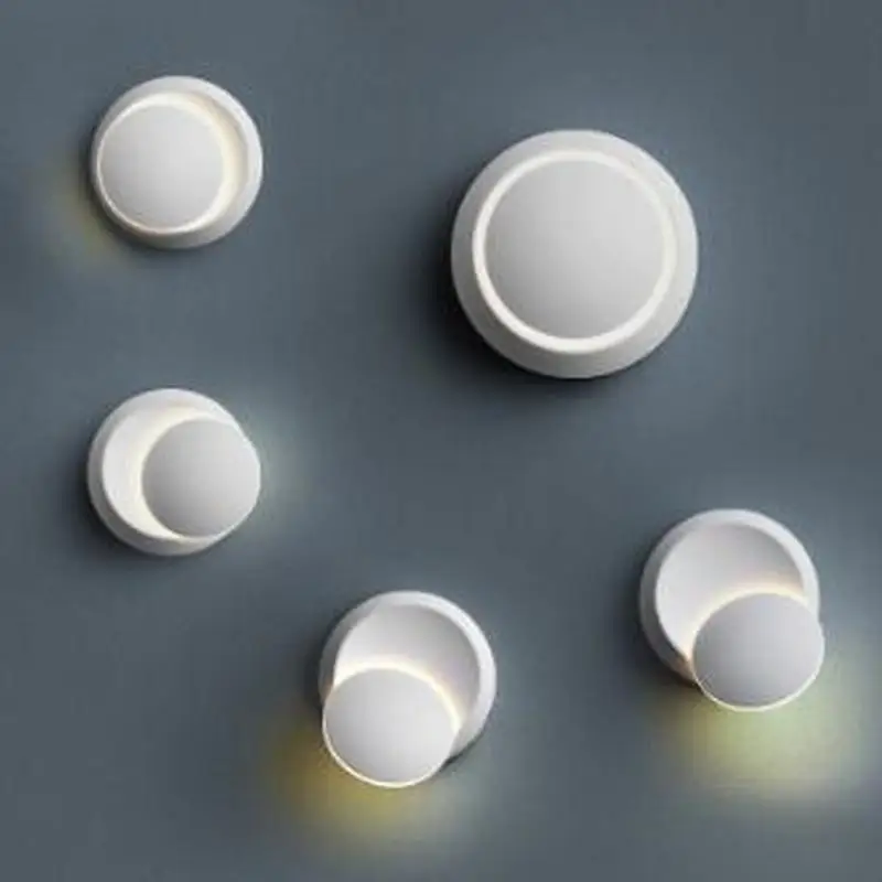 

Creative wall lamp modern aisle round 360 degree rotation adjustable bedside lamps white black WJ912
