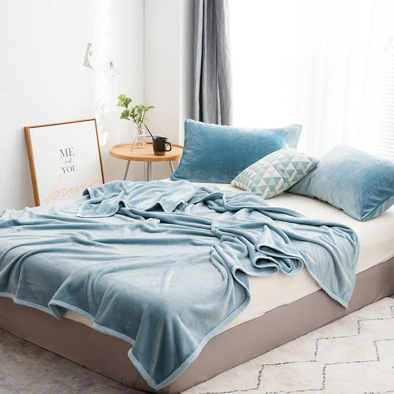 Коралловое Флисовое одеяло для кровати теплое Фланелевое покрывало на диван