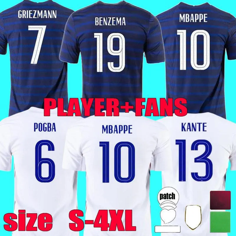 

BENZEMA 2021 France jersey shirt MBAPPE VARANE GRIEZMANN THAUVIN KANTE POGBA 20 21 Francees Football Shirts