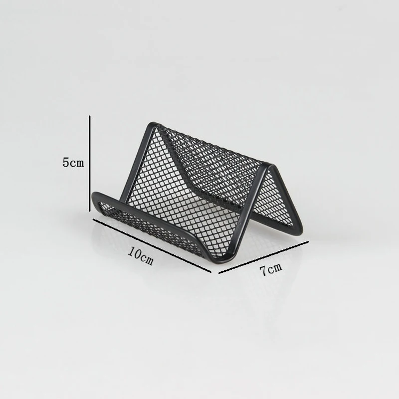 1pc Card Holder Shelf Business Cards Display Stand Office Bar Metal Wire Mesh Korean Style Desk Organizer Phone Case |