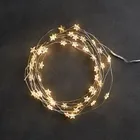 Светодиодные сказочные огни с 40 звездами, работающие от батарейки, длина 10 футов, серебристые строки для наружного и внутреннего освещения, для рождевечерние