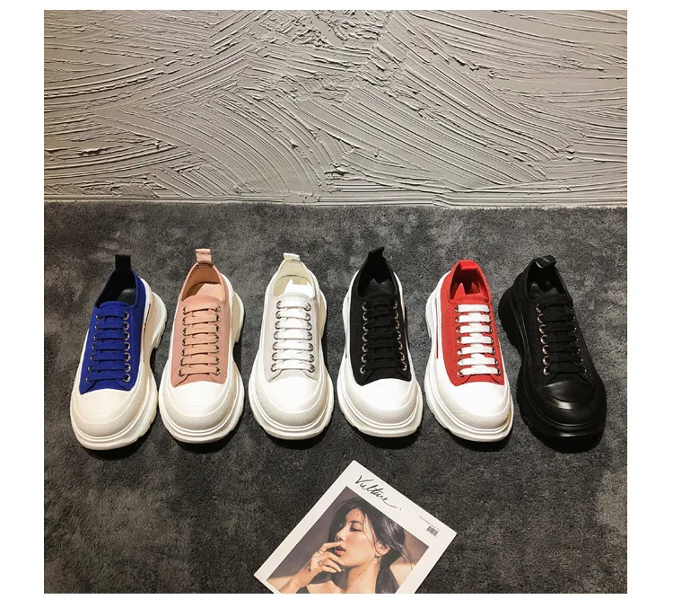 

2020 canvas women's shoes thick bottom muffin bottom canvas shoes new casual daddy shoes women
