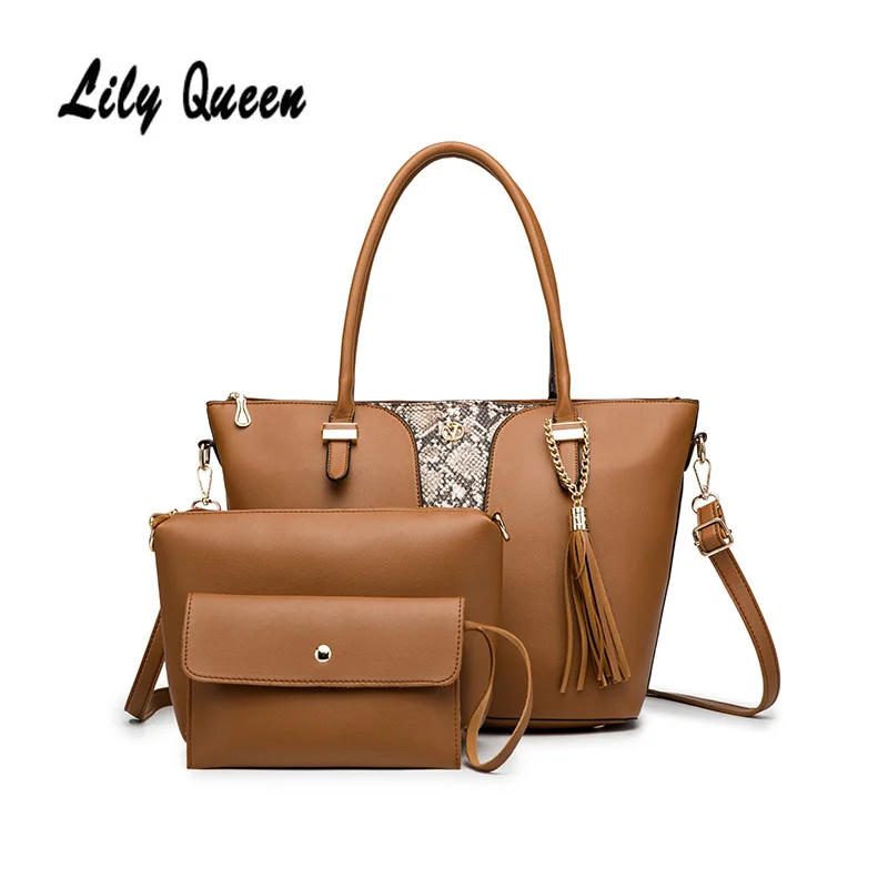 Женские сумки и кошельки из 3 предметов 2019 модная вместительная сумка клатч