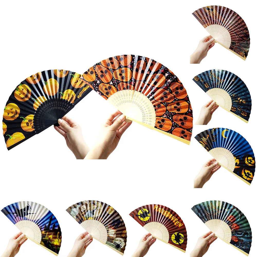 Хэллоуин вентилятор ретро лучший китайский стиль танец Свадьба Тыква Череп Паук