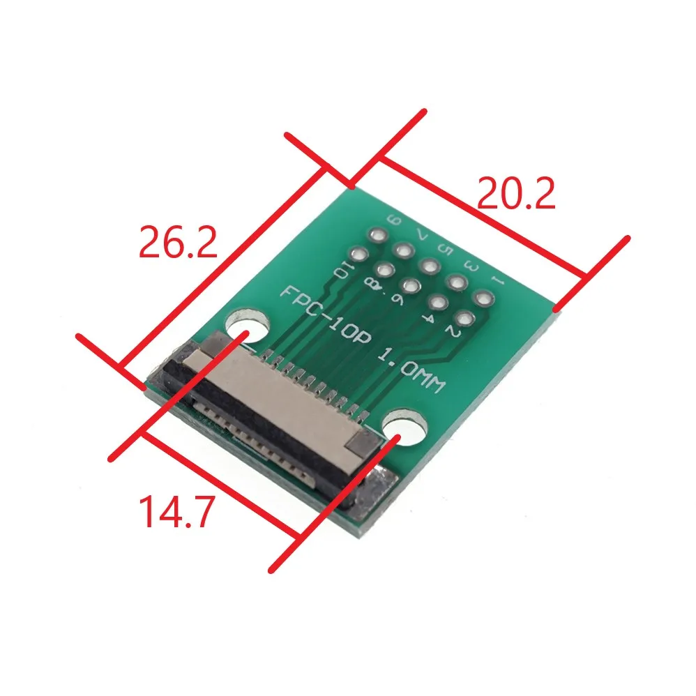 2 шт. Гибкий плоский кабель FFC/FPC разъем адаптера 10 Pin 1 0 мм до 54 x 2x5 сквозное