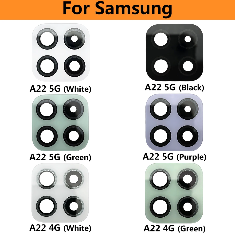 

50Pcs/lot Rear Camera Glass Lens For Samsung A22 4G Back Camera Glass With Glue Sticker For Samsung A22 5G A32 A42 A52 A72
