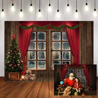 mehofond christmas photography background christmas tree snow window toy gift curtain backdrop photophone photo studio