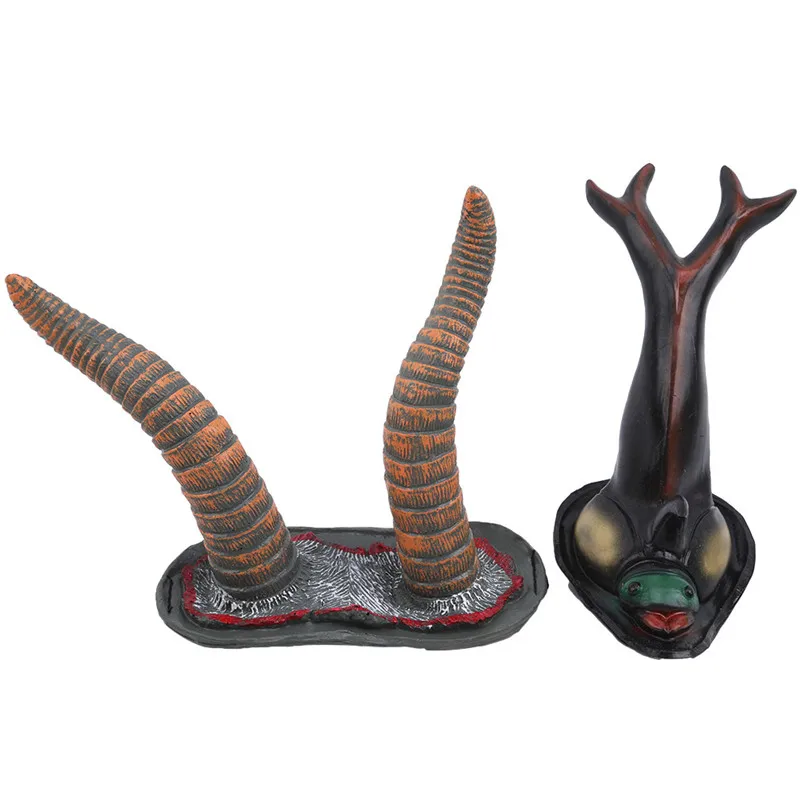 Двойной рога головной убор одна рогатая тиара Хэллоуин Череп Вуаль Косплей