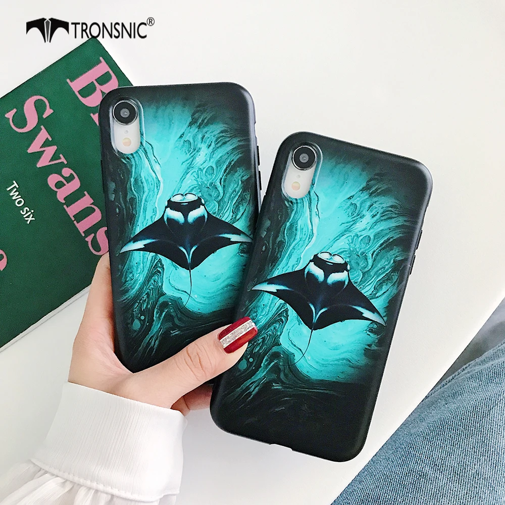 Черный чехол для телефона Jellyfish iPhone XR X XS MAX мягкий матовый крутой Роскошный 6 6s 7 8