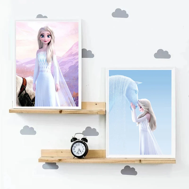Принцесса Анна Эльза Холст Картина диснеевские Фильмы Замороженные фигуры
