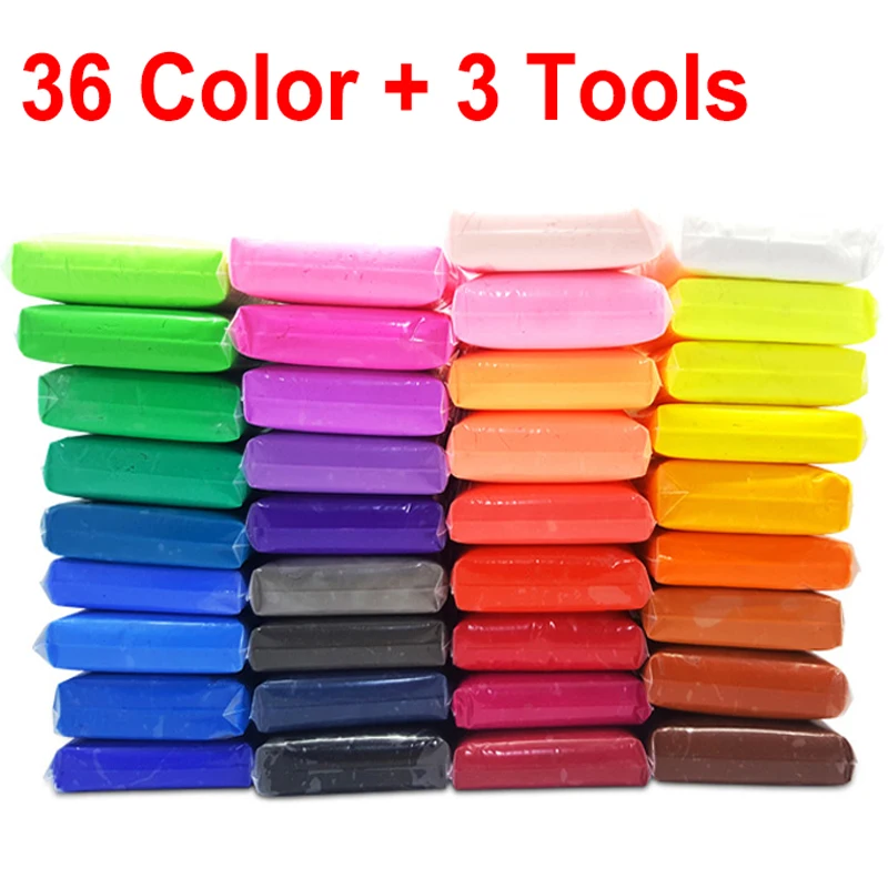 

36 Color Light Soft Clay DIY Toys Children Educational Air Dry Polymer Plasticine Safe Colorful Light Clay Toy Gift To Kids