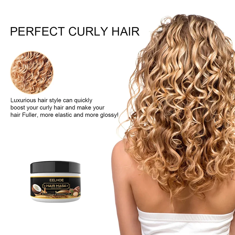 

50ML Coconut Oil Hair Care Mask Curly Hair Lofting Cream Repairs Damaged Roots And Nourishes Hair Scalp Treatments