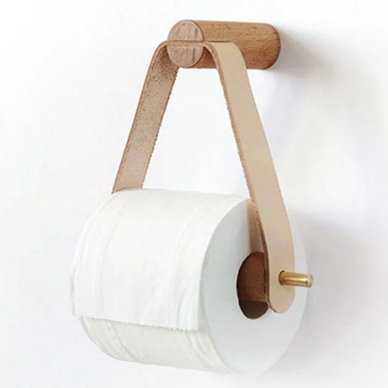 

Multipurpose Tissue Holder Toilet Easy Install Restaurant Roll Paper Holder Vertical Wall Mount Bathroom Wooden Storage