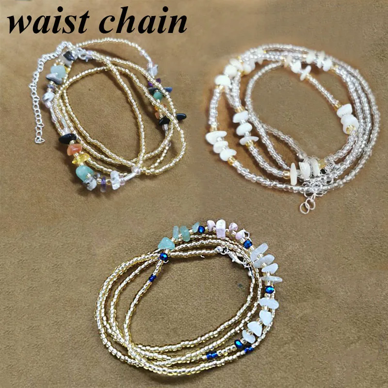 

Abdomen Waist Chain Beaded Stone Glass Chain Waistbelts Jewelry Waist Chain Waistbands Bead Chain Bikini swimwear Waist Chain