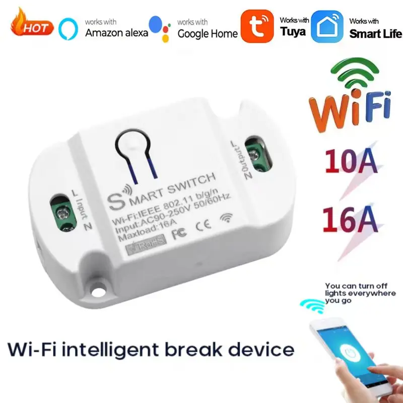 

Умный модуль переключателя с поддержкой Wi-Fi, 16 А/10 А