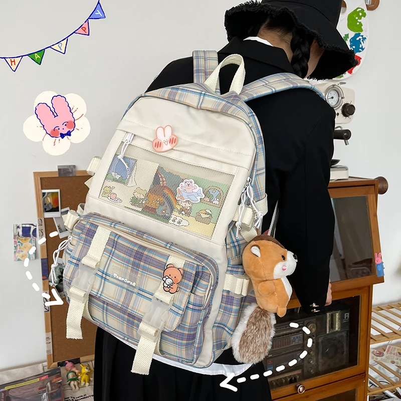 

New Shool Backpack High Quality Student Schoolbag Women Travel Big Capacity Canvas Laptop Pack Girl Black For Teenager