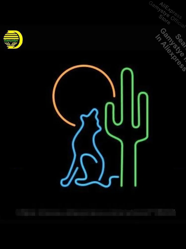 

Neon Sign for Desert Wolf Neon Tube sign cactus handcraft Commercial windows Neon Flashlight sign Tube Neon Shop Cool Neon Signs