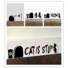 Настенная Наклейка с отверстием для мыши, стирающаяся Виниловая наклейка для мыши, домашняя плинтус, смешная настенная наклейка из ПВХ для дома, детской комнаты